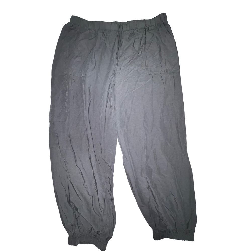 Shein Grey Flowy Baggy Cropped Joggers Plus Size 3XL 18 Cargo Pockets High Rise